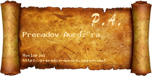 Preradov Auróra névjegykártya